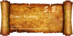 Simai Bianka névjegykártya